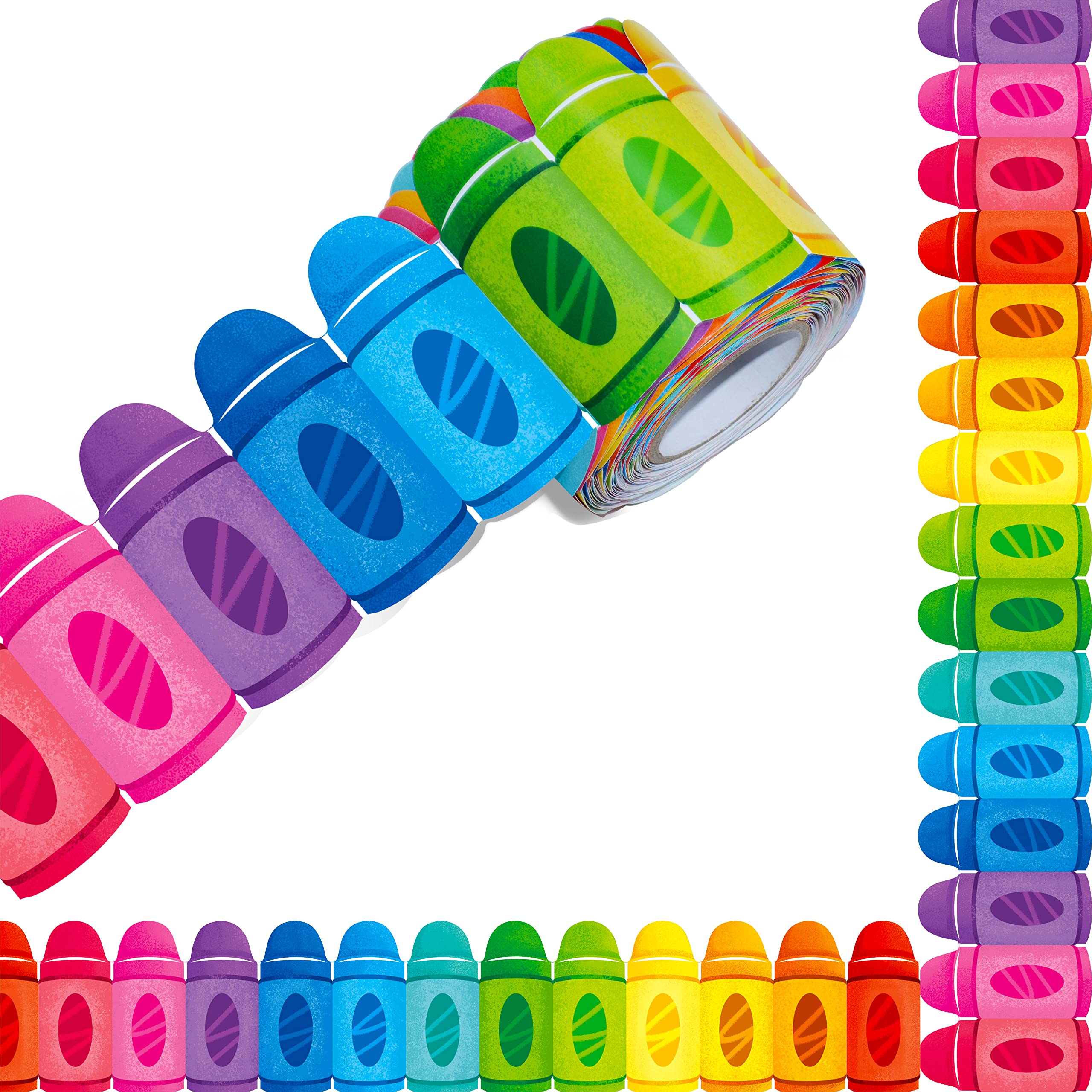 Amazon.com: ERKE 60 Feet Bulletin Board Borders, Colorful Crayon